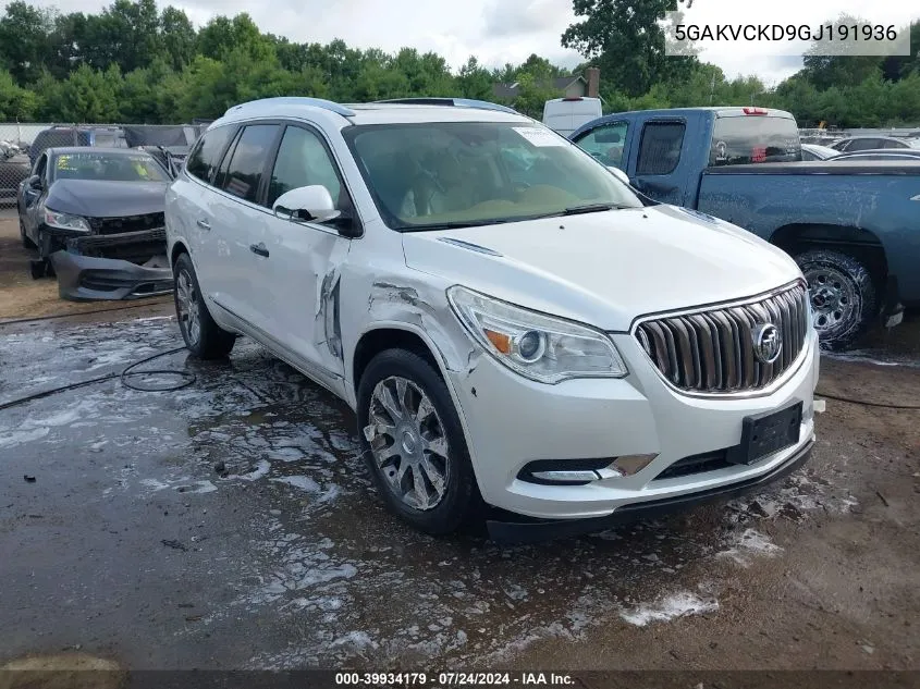 2016 Buick Enclave Premium VIN: 5GAKVCKD9GJ191936 Lot: 39934179