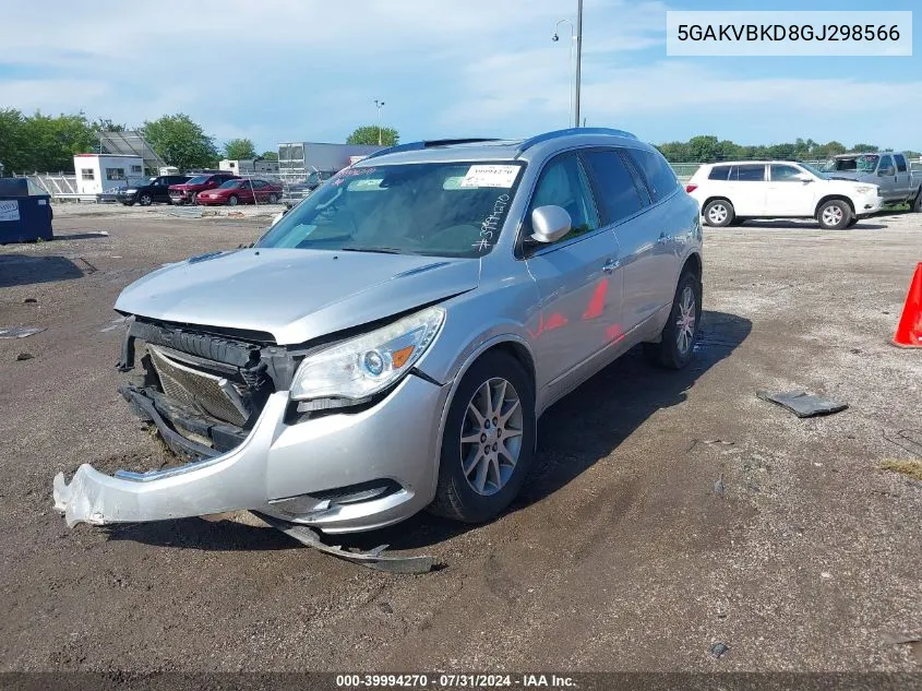 5GAKVBKD8GJ298566 2016 Buick Enclave Leather