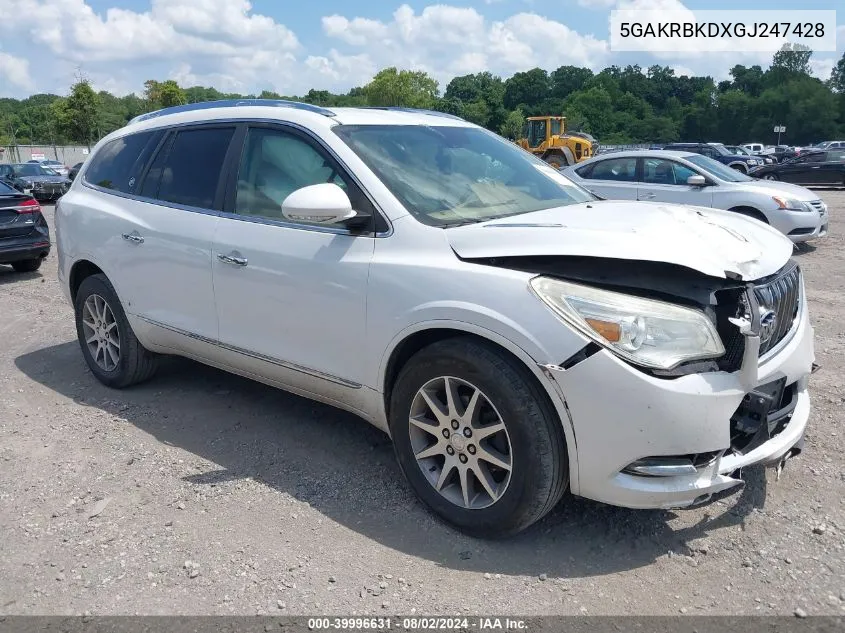 5GAKRBKDXGJ247428 2016 Buick Enclave Leather