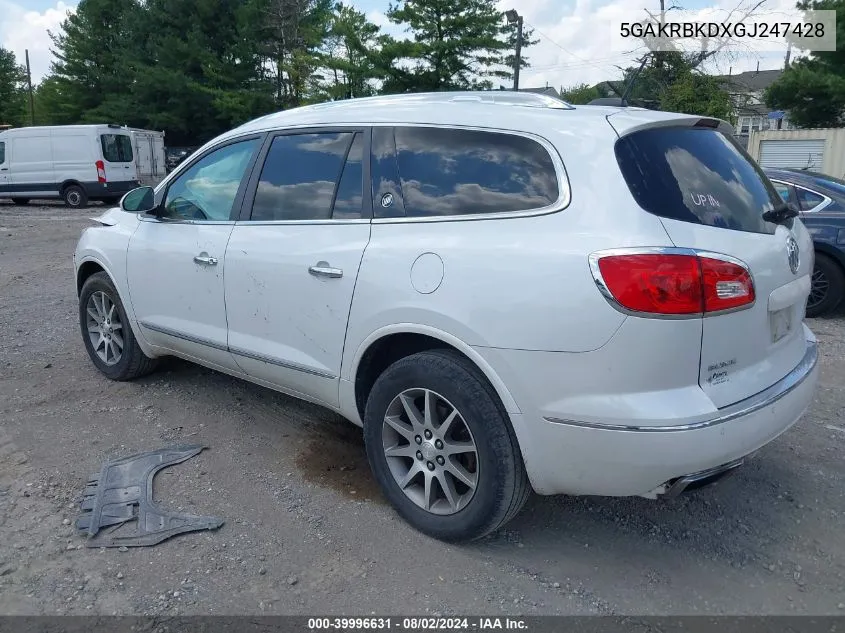 2016 Buick Enclave Leather VIN: 5GAKRBKDXGJ247428 Lot: 39996631