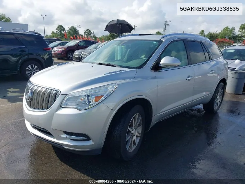 2016 Buick Enclave Leather VIN: 5GAKRBKD6GJ338535 Lot: 40004286