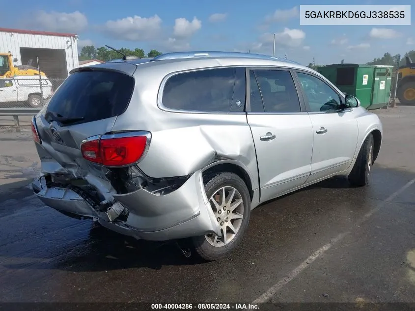 2016 Buick Enclave Leather VIN: 5GAKRBKD6GJ338535 Lot: 40004286