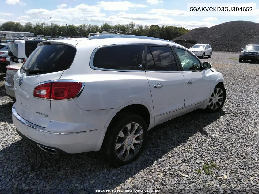 5GAKVCKD3GJ304652 2016 Buick Enclave Premium