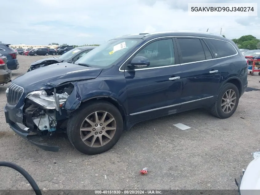 5GAKVBKD9GJ340274 2016 Buick Enclave Leather