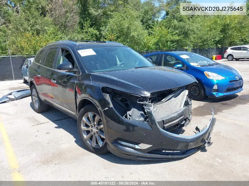 2016 Buick Enclave Premium VIN: 5GAKVCKD2GJ275645 Lot: 40191322