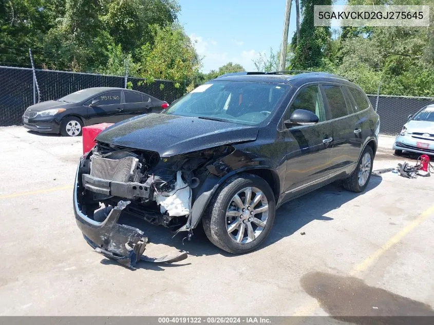 2016 Buick Enclave Premium VIN: 5GAKVCKD2GJ275645 Lot: 40191322