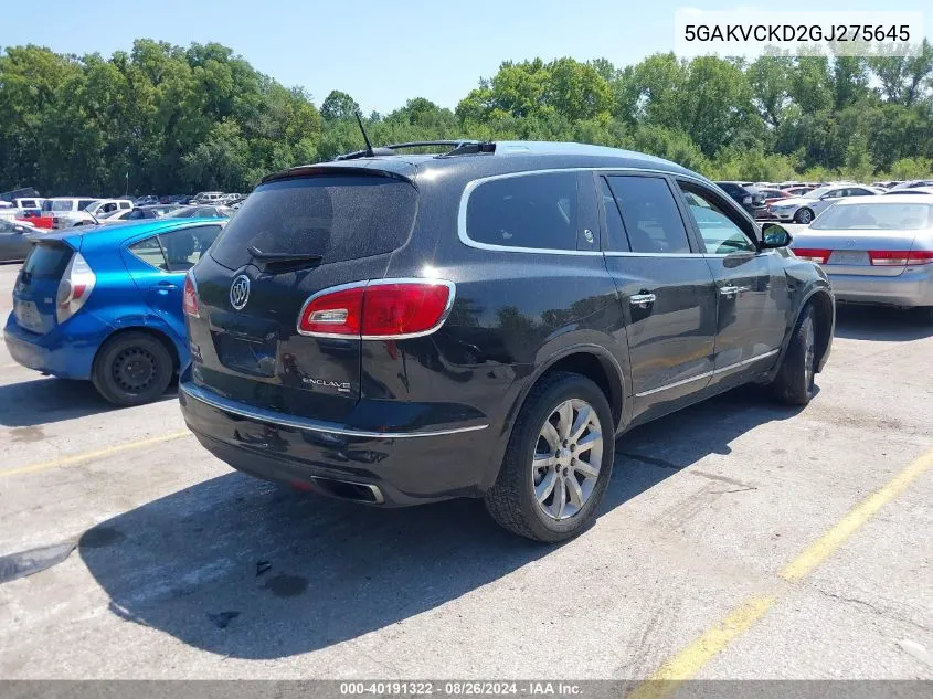 2016 Buick Enclave Premium VIN: 5GAKVCKD2GJ275645 Lot: 40191322