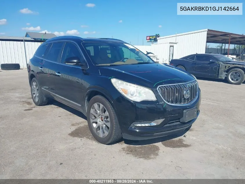 2016 Buick Enclave Leather VIN: 5GAKRBKD1GJ142664 Lot: 40211953