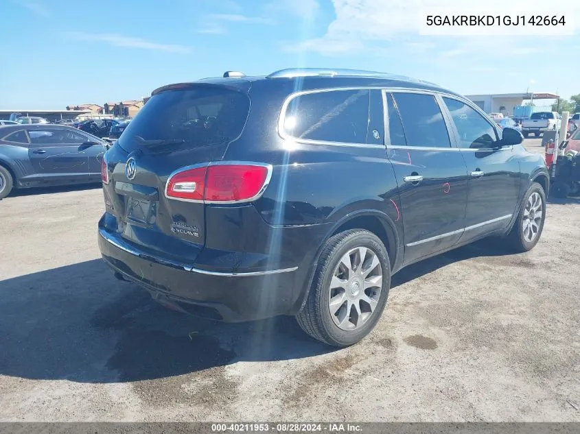 5GAKRBKD1GJ142664 2016 Buick Enclave Leather