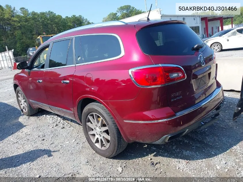 2016 Buick Enclave Leather VIN: 5GAKRBKD4GJ301466 Lot: 40226775