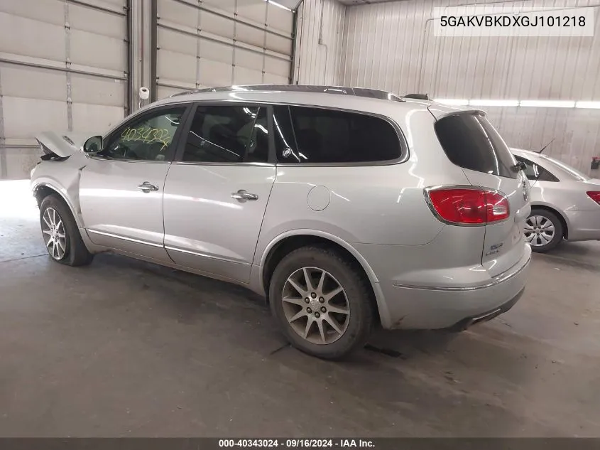 2016 Buick Enclave Leather VIN: 5GAKVBKDXGJ101218 Lot: 40343024