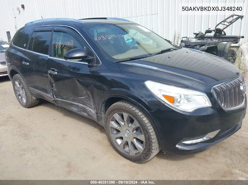 2016 Buick Enclave Leather VIN: 5GAKVBKDXGJ348240 Lot: 40351398