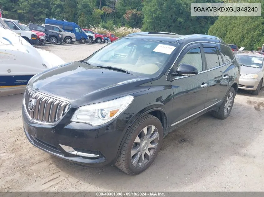 2016 Buick Enclave Leather VIN: 5GAKVBKDXGJ348240 Lot: 40351398