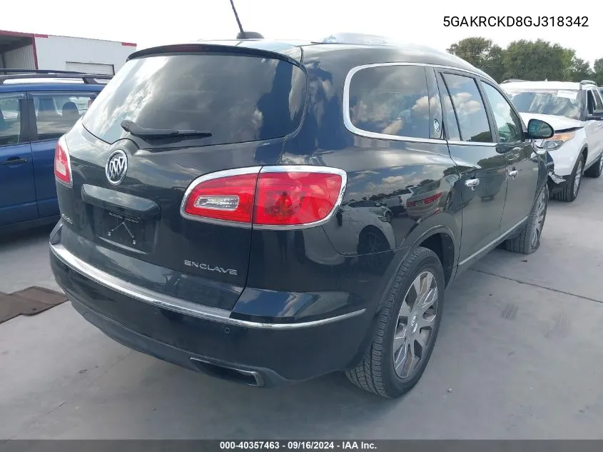 5GAKRCKD8GJ318342 2016 Buick Enclave Premium