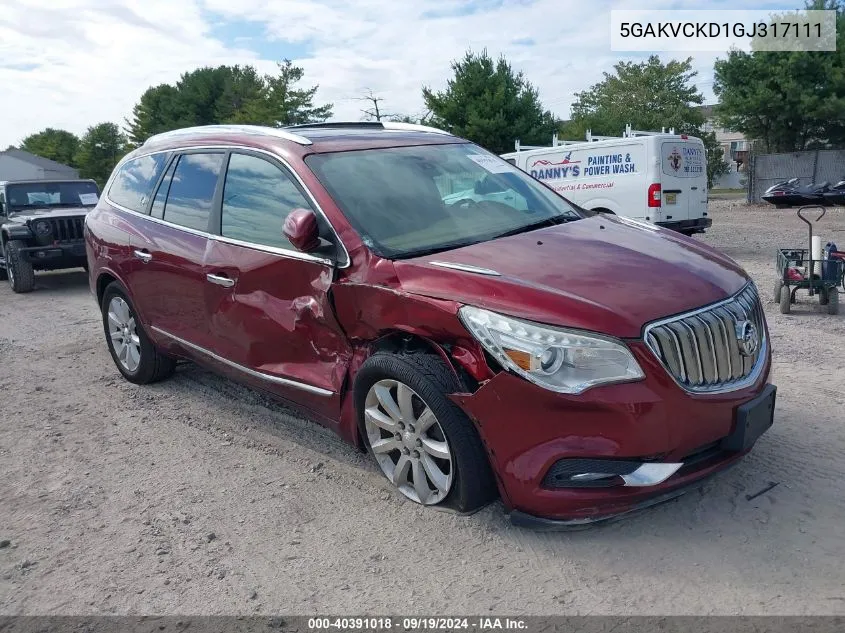 2016 Buick Enclave Premium VIN: 5GAKVCKD1GJ317111 Lot: 40391018