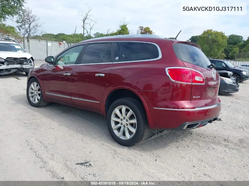 5GAKVCKD1GJ317111 2016 Buick Enclave Premium