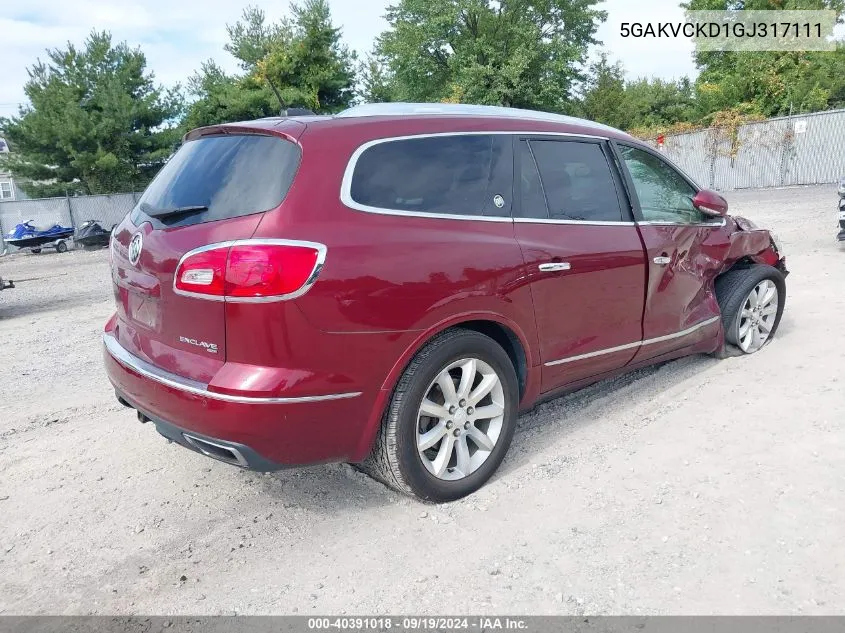 2016 Buick Enclave Premium VIN: 5GAKVCKD1GJ317111 Lot: 40391018