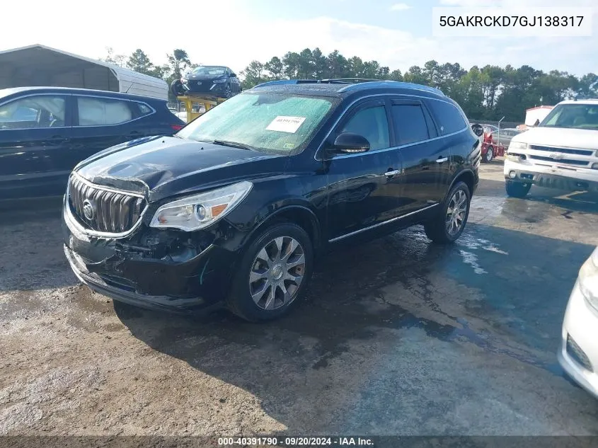 5GAKRCKD7GJ138317 2016 Buick Enclave Premium