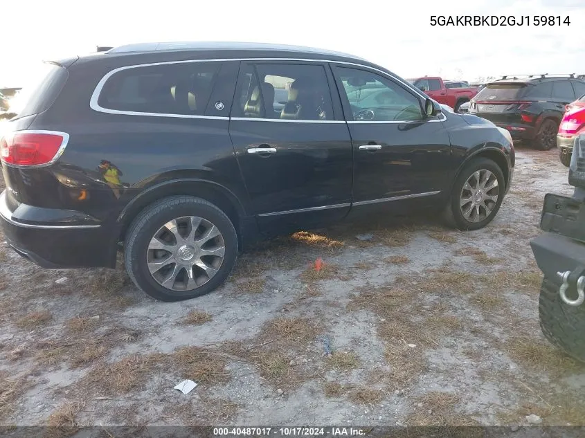 2016 Buick Enclave Leather VIN: 5GAKRBKD2GJ159814 Lot: 40487017