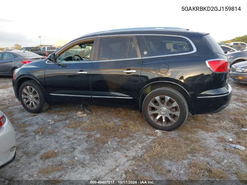 2016 Buick Enclave Leather VIN: 5GAKRBKD2GJ159814 Lot: 40487017