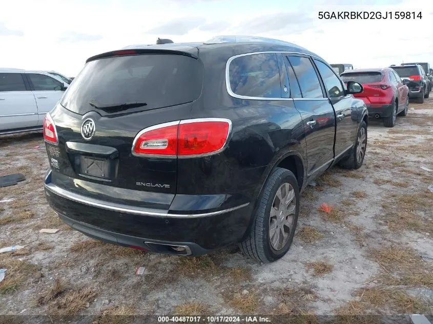 2016 Buick Enclave Leather VIN: 5GAKRBKD2GJ159814 Lot: 40487017