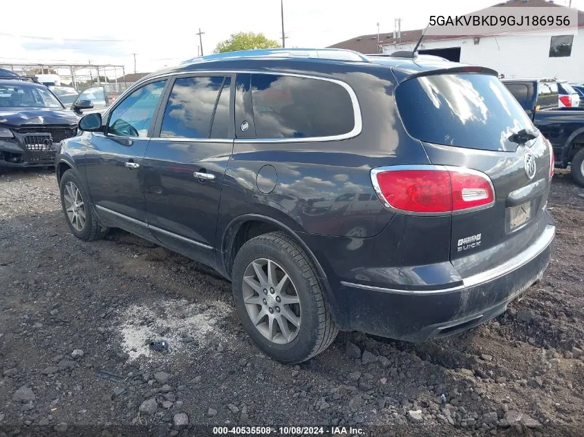 2016 Buick Enclave Leather VIN: 5GAKVBKD9GJ186956 Lot: 40535508