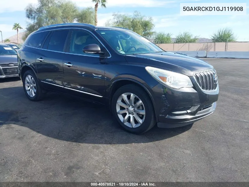 2016 Buick Enclave Premium VIN: 5GAKRCKD1GJ119908 Lot: 40578521