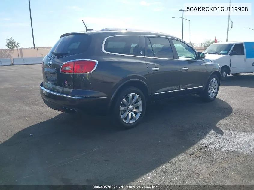 2016 Buick Enclave Premium VIN: 5GAKRCKD1GJ119908 Lot: 40578521