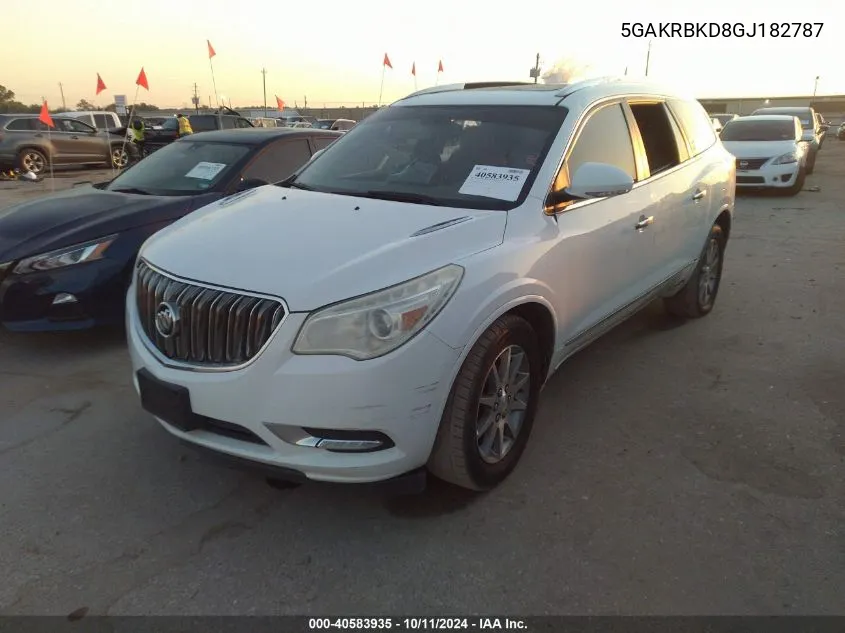 2016 Buick Enclave Leather VIN: 5GAKRBKD8GJ182787 Lot: 40583935