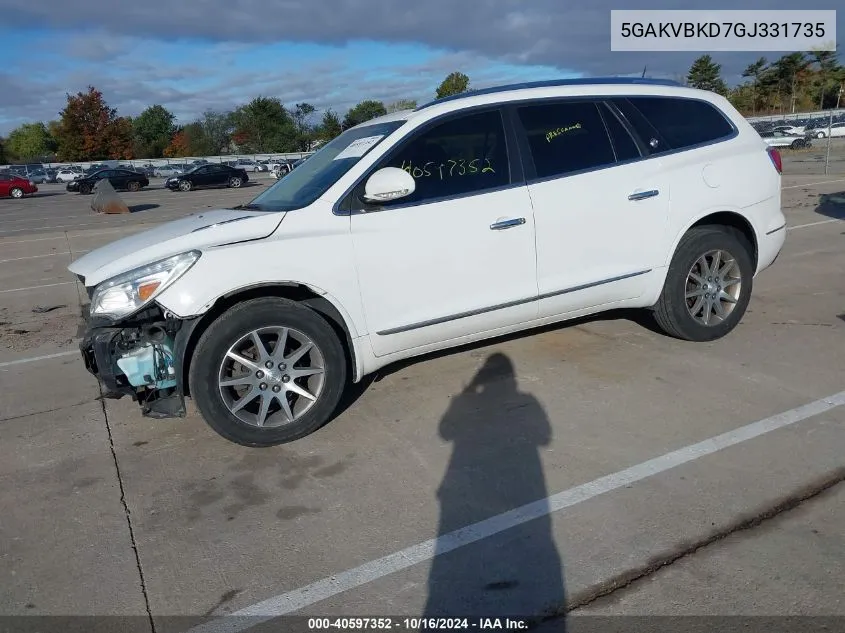 2016 Buick Enclave Leather VIN: 5GAKVBKD7GJ331735 Lot: 40597352