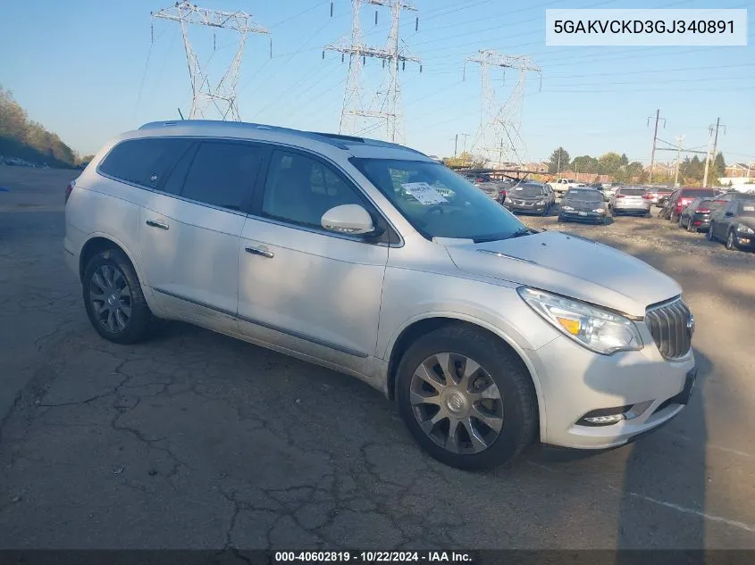 2016 Buick Enclave Premium VIN: 5GAKVCKD3GJ340891 Lot: 40602819