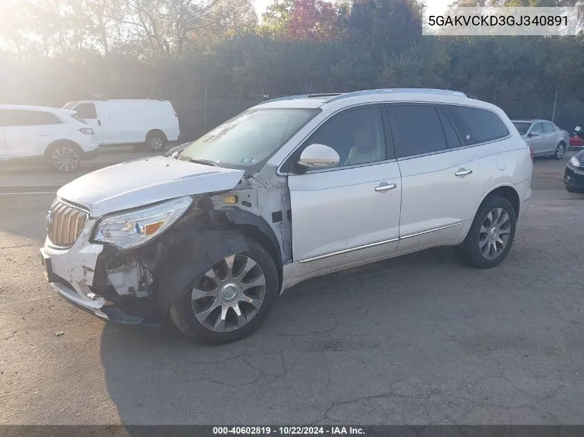 2016 Buick Enclave Premium VIN: 5GAKVCKD3GJ340891 Lot: 40602819