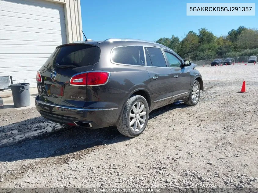 2016 Buick Enclave Premium VIN: 5GAKRCKD5GJ291357 Lot: 40615194