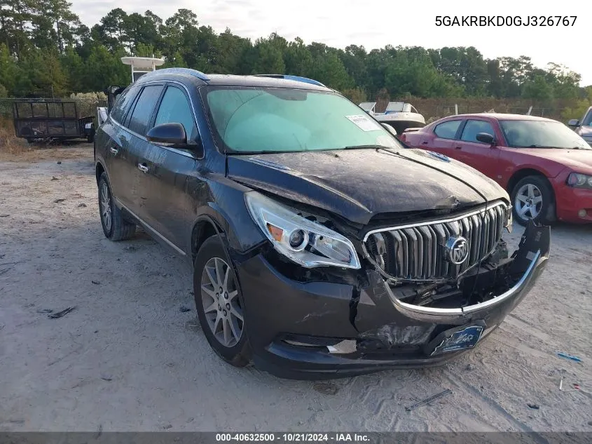 2016 Buick Enclave VIN: 5GAKRBKD0GJ326767 Lot: 40632500