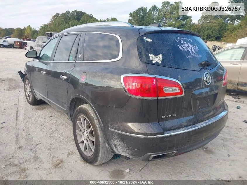 2016 Buick Enclave VIN: 5GAKRBKD0GJ326767 Lot: 40632500