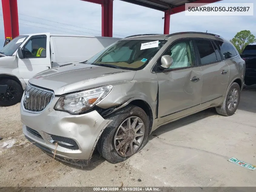 2016 Buick Enclave Leather VIN: 5GAKRBKD5GJ295287 Lot: 40638599