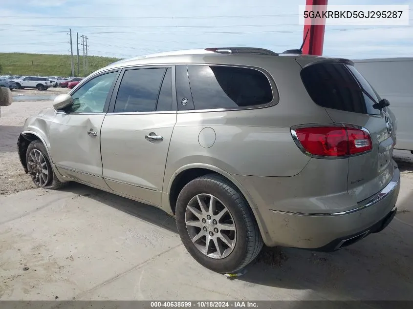 2016 Buick Enclave Leather VIN: 5GAKRBKD5GJ295287 Lot: 40638599