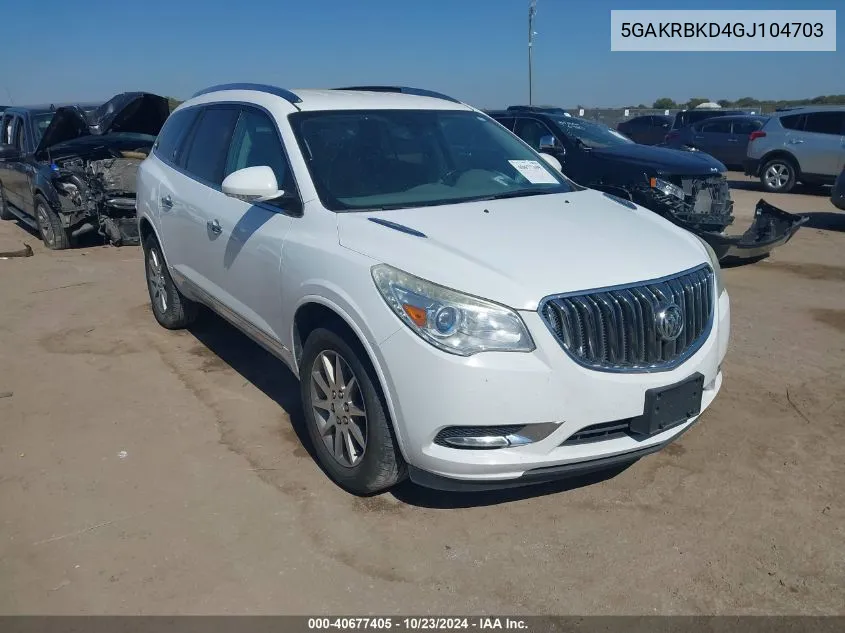 2016 Buick Enclave Leather VIN: 5GAKRBKD4GJ104703 Lot: 40677405