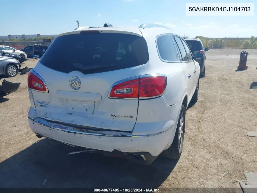 2016 Buick Enclave Leather VIN: 5GAKRBKD4GJ104703 Lot: 40677405