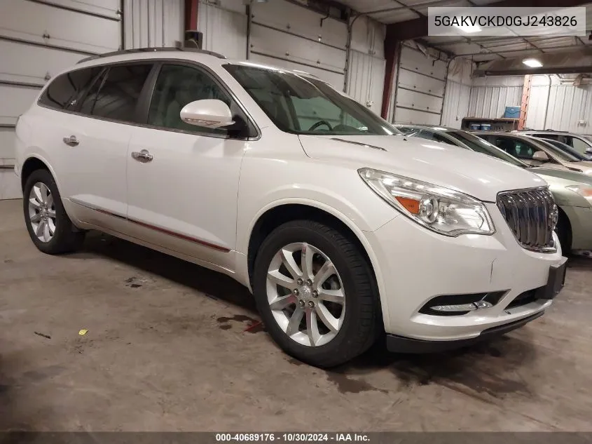 2016 Buick Enclave Premium VIN: 5GAKVCKD0GJ243826 Lot: 40689176