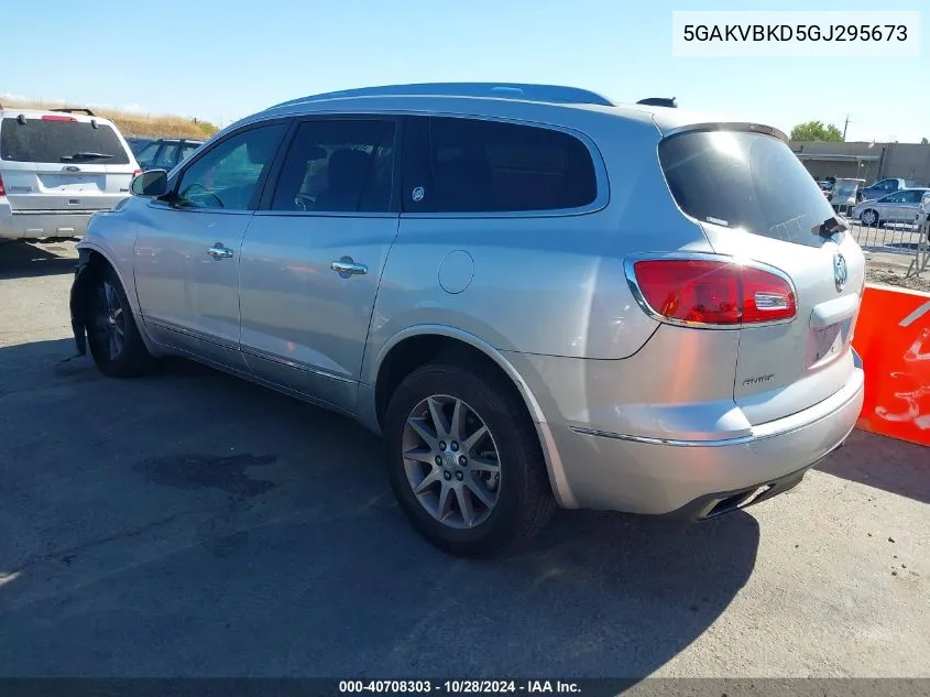 2016 Buick Enclave Leather VIN: 5GAKVBKD5GJ295673 Lot: 40708303