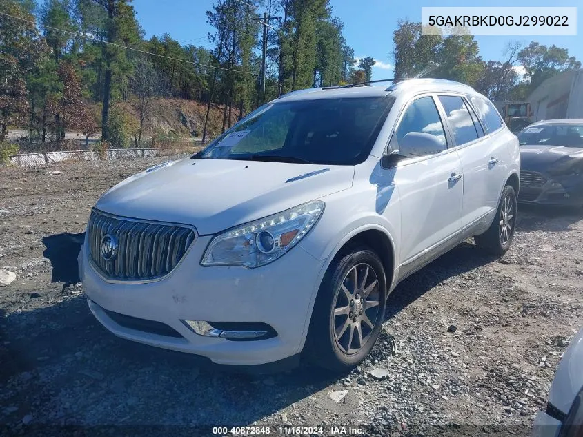 2016 Buick Enclave Leather VIN: 5GAKRBKD0GJ299022 Lot: 40872848