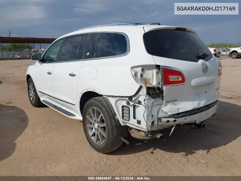 2017 Buick Enclave Convenience VIN: 5GAKRAKD0HJ217169 Lot: 39654947