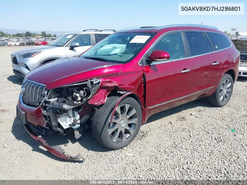 2017 Buick Enclave Leather VIN: 5GAKVBKD7HJ286801 Lot: 40102973