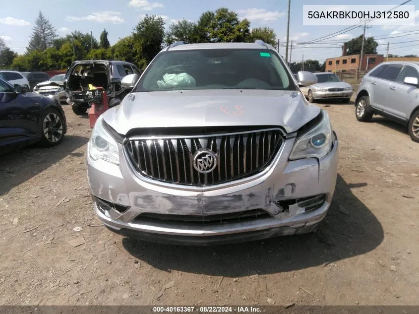 5GAKRBKD0HJ312580 2017 Buick Enclave Leather