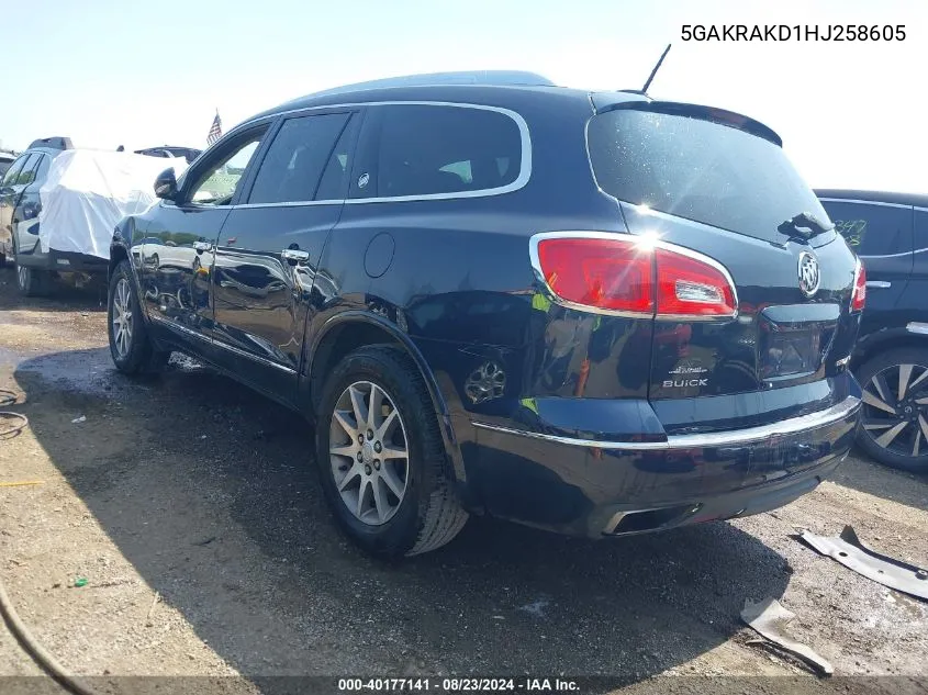 2017 Buick Enclave Convenience VIN: 5GAKRAKD1HJ258605 Lot: 40177141