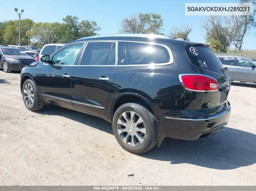 2017 Buick Enclave Premium VIN: 5GAKVCKDXHJ289231 Lot: 40224079