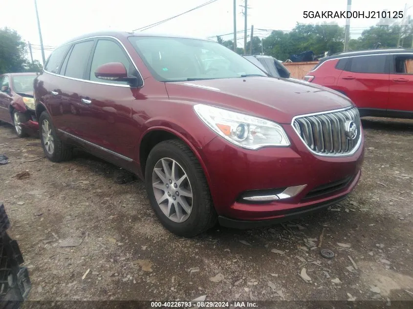 2017 Buick Enclave Convenience VIN: 5GAKRAKD0HJ210125 Lot: 40226793