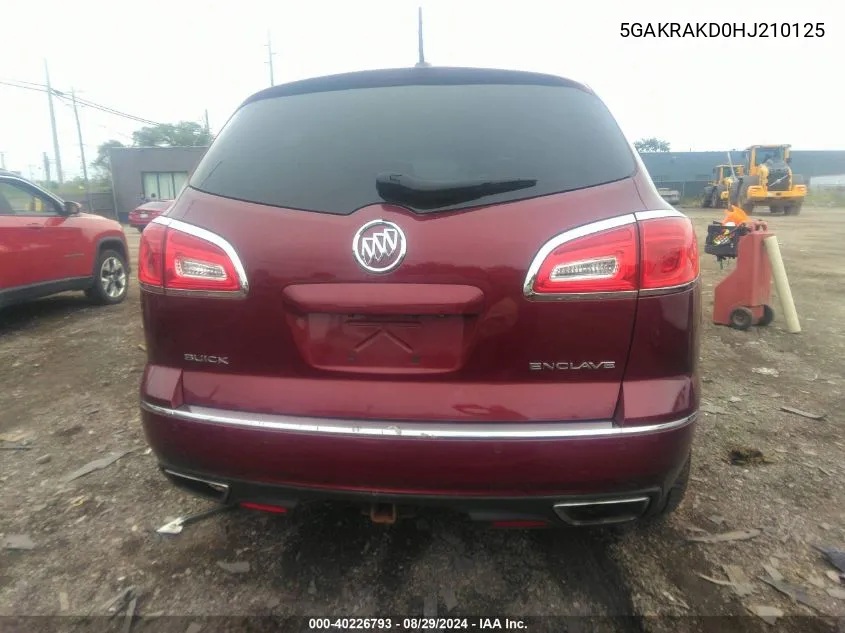 5GAKRAKD0HJ210125 2017 Buick Enclave Convenience