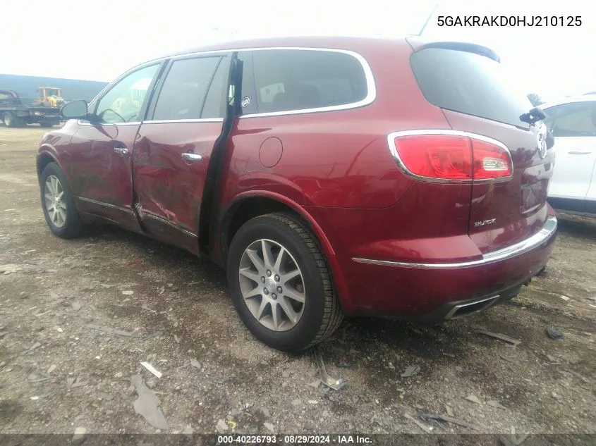 5GAKRAKD0HJ210125 2017 Buick Enclave Convenience